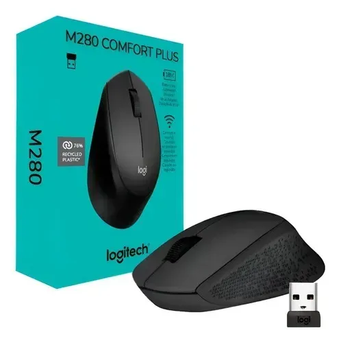 MOUSE OFFICE SEM FIO 1000DPI PRETO LOGITECH M280 - LOJA DADO DIGITAL