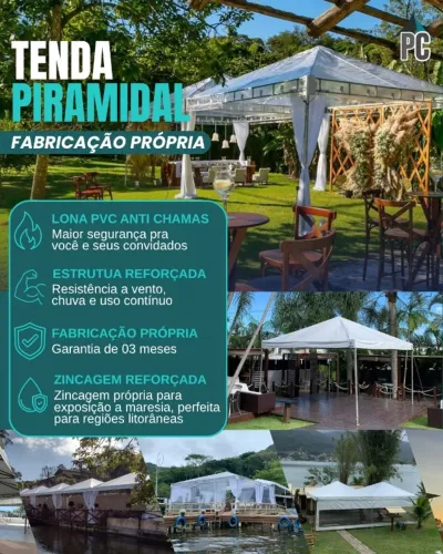TENDA PIRAMIDAL REFORÇADA | PRONTA ENTREGA OU SOB MEDIDA