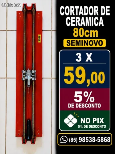 CORTADOR DE CERÂMICA 80cm - SEMINOVO