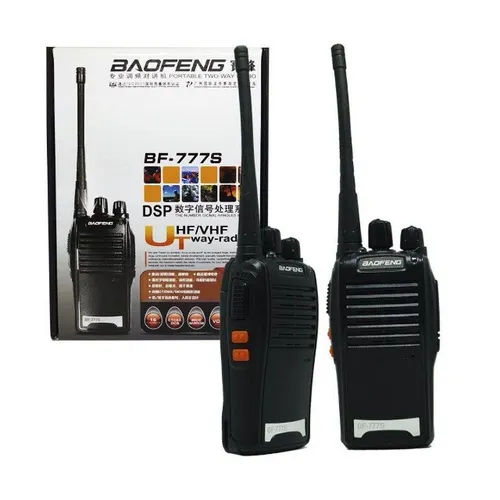 Kit 2 Rádio Comunicador Walk Talk Ht UHF 16 Canais Baofeng