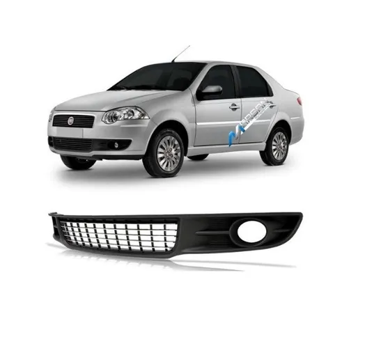 Moldura Grade Parachoque central Fiat Palio Siena 2008/2011 sem milha d