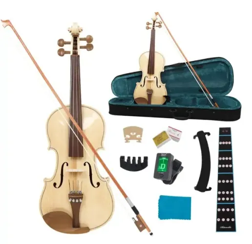 Violino 4/4 natural Desenho da Madeira nobre maple luthieria prosperar todos os acessórios