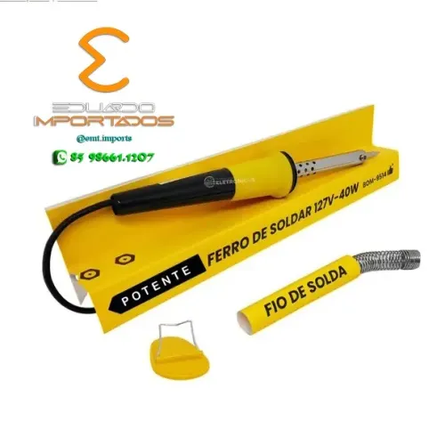 Ferro De Solda Profissional 40w 220v C/ Suporte e Estanho BOM-9517