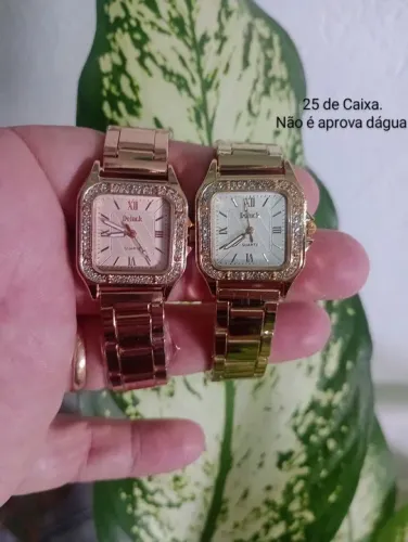 Relógio Feminino Dourado com Strass