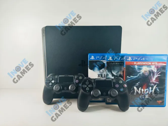 PS4 | Playstation 4 Slim 1TB Com 2 Controles + Garantia | Aceito Cartão!!!
