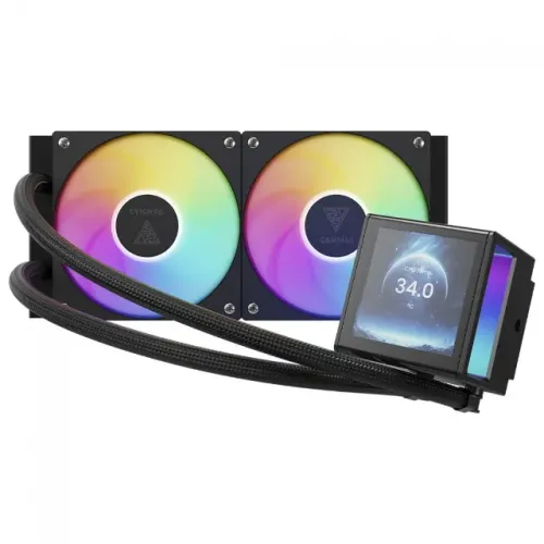 Water Cooler Gamdias Chione P5-240 240mm RGB, Display Digital LCD, Intel/AMD - WZetta