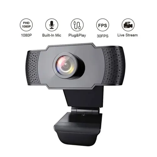 Webcam Full HD 1080p com Microfone Embutido - Plug and Play