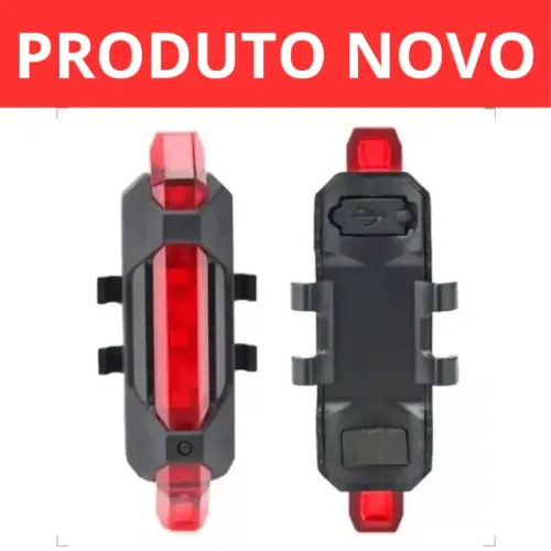 Farol Traseiro Lanterna Led Sinalizador Bike Bicicleta Usb Cor Vermelho