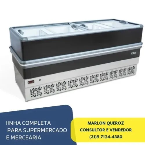 Ilha para Congelados 2M Preta Polar