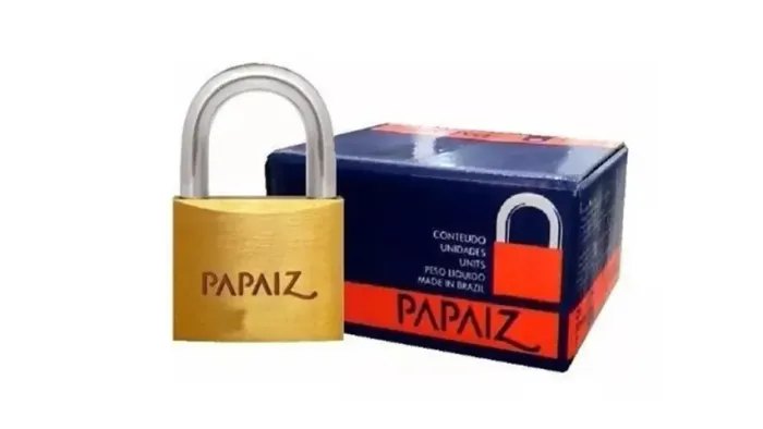 Cadeado Papaiz Cr 25mm Latão Maciço 2 Chaves