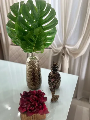 Kit de decoração casa para mesa jarro planta rosa
