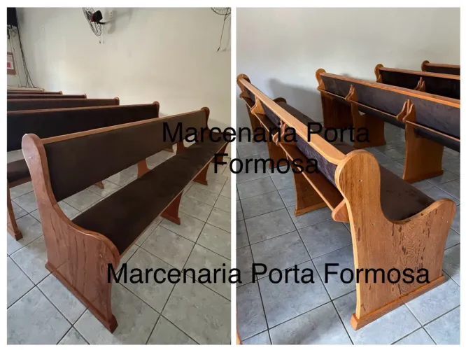 Banco de Madeira para Igrejas - Marcenaria Porta Formosa