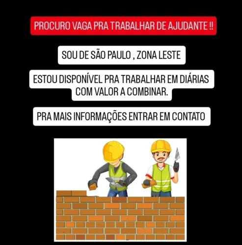 AJUDANTE DISPONÍVEL !!!