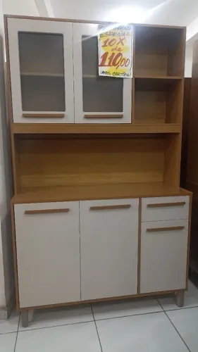 Armário de Cozinha Amadeirado com Portas Off
