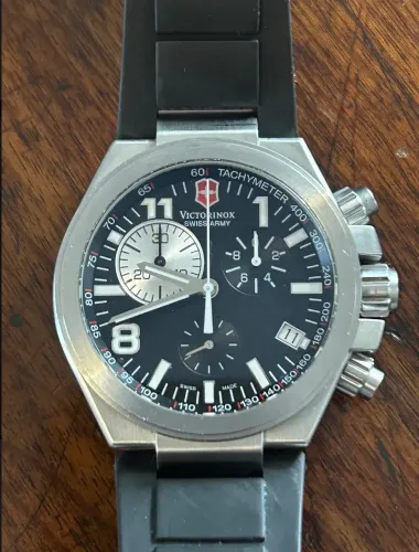 Relógio Cronógrafo Swiss Army  Victorinox  Caixa E Manuais Preto Inox CH241157
