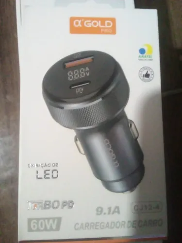 Carregador de Carro Turbo PD 60W - Alpha Gold