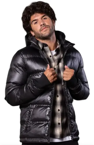 Casaco de inverno masculino preto tng