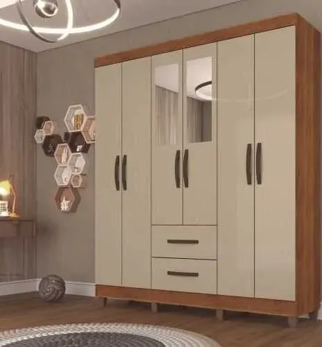 Guarda Roupa Estrela 6 Portas 2 Gavetas c/ Espelho Varios modelos