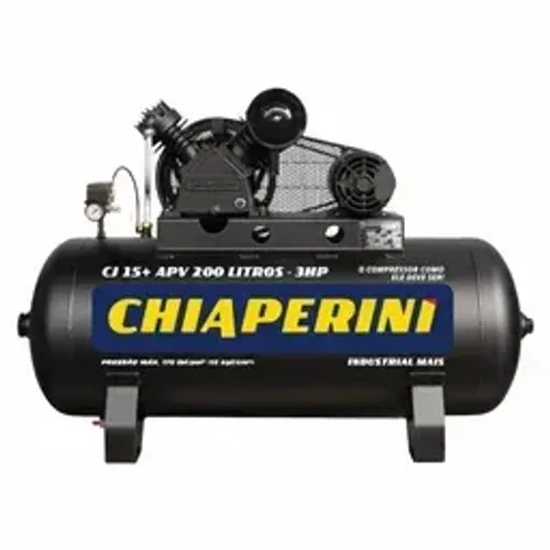 Compressor de Ar 15 Pés 200L 175 PSI 3HP Monofásico Chiaperini-15+200L/MONO