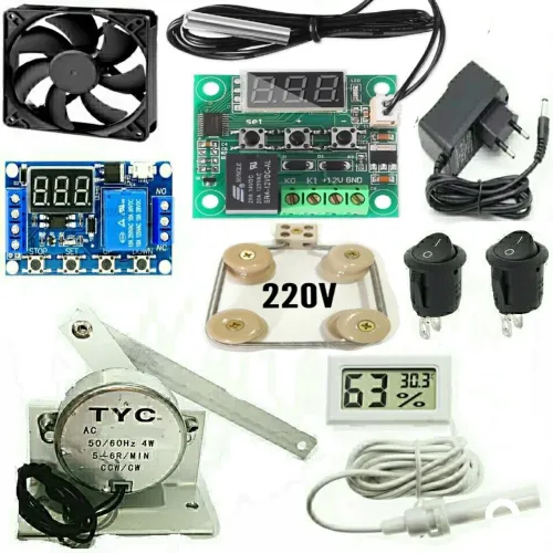 Kit para chocadeira 220V termostato culer timer motor medidor umd