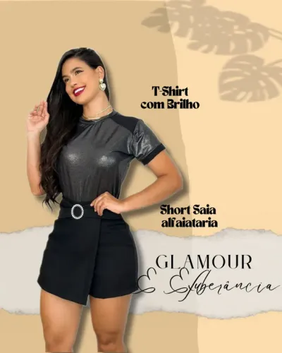 Conjunto Short Saia Alfaiataria e Blusa coladinha