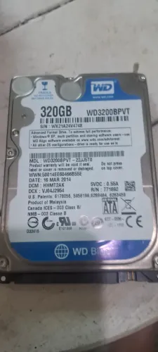 Fonte universal e HD notebook slim 320GB