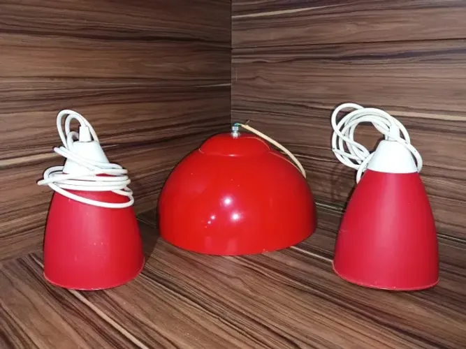 Conjunto 3 Pendentes VERMELHOS - Retrô / Vintage semi novos