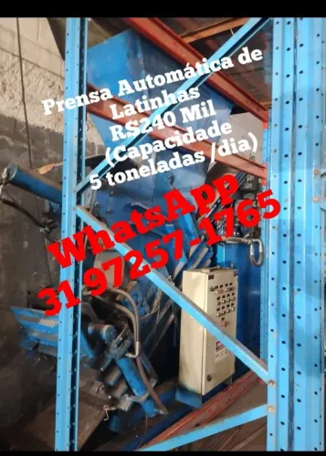 Prensa Automática de Latinhas - 5 toneladas/dia R$160 Mil