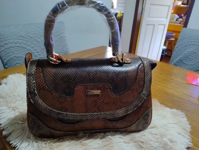 Bolsa de Mão Mondane Bege e Marrom