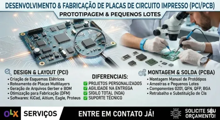 Desenvolvimento de Layout de Placas (PCI/PCB) e Montagem de Protótipos