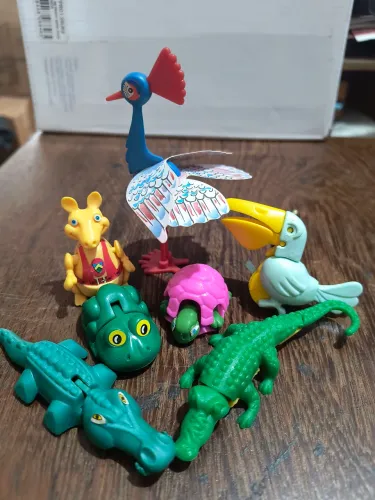 Jacaré tartaruga sapo canguru pavão pelicano Kinder ovo anos 90 lote 