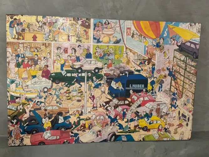 Quadro pôster Decorativo Retrô Jan van Haasteren (2002)- 85cm x 55cm 