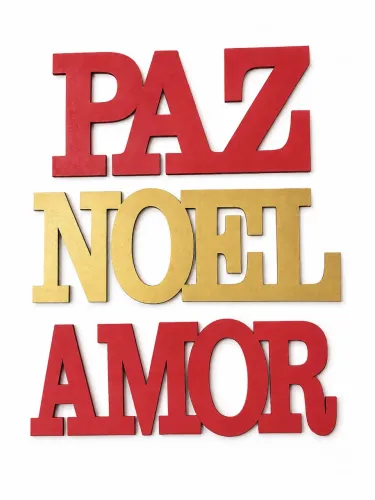 Enfeite em Mdf - Amor, Paz, Noel