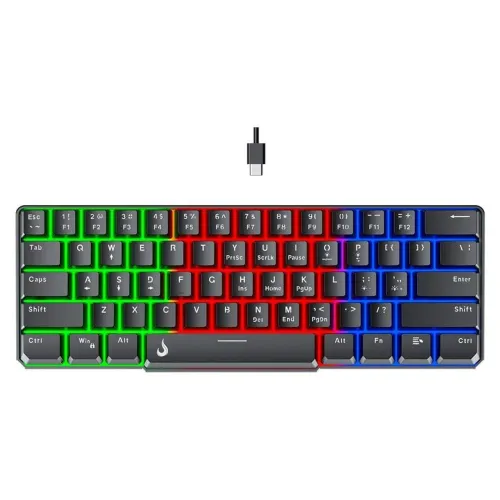 Teclado Gamer Rise Mode Semi Mecânico G2 Mini RGB Layout 60% - RM-TG-02-B