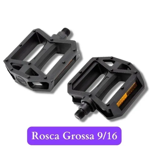 Pedais para bike elétrica 9/16 Rosca Grossa Com Esfera Preto Com Refletor (novo)