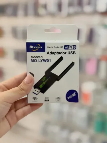Adaptador USB WiFi 6 Átomo MO-LYW01 | Banda Dupla +BT | 2.4G & 5G  