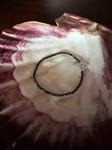 Pulseira turmalina negra em prata 