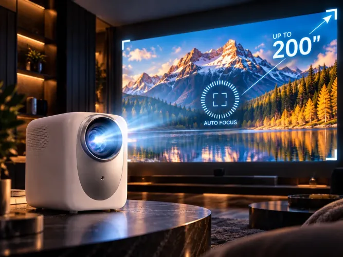 Projetor Smart Everycom R11 Full HD - Wi-Fi, Bluetooth e Ajuste Automático - Na Caixa