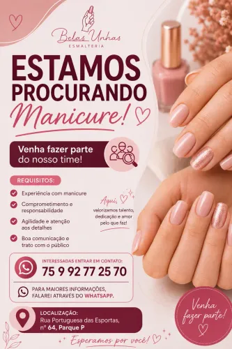 Vaga para manicure