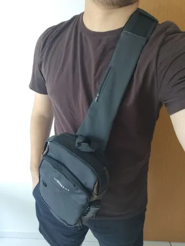 Bolsa utilitária masculina impermeável frontal e traseira