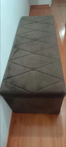 Baú Puf Cama Box Veludo