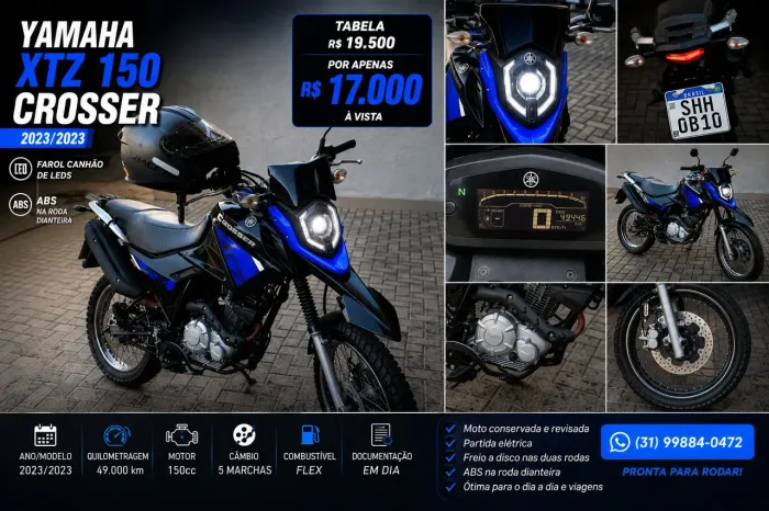 Yamaha XTZ 150 ABS Crosser 23 ? R$ 17.000 à vista
