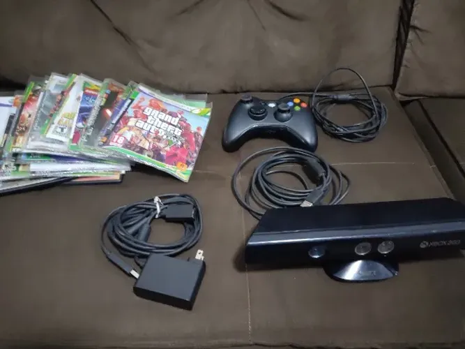 Kinect xbox 360 + itens variados