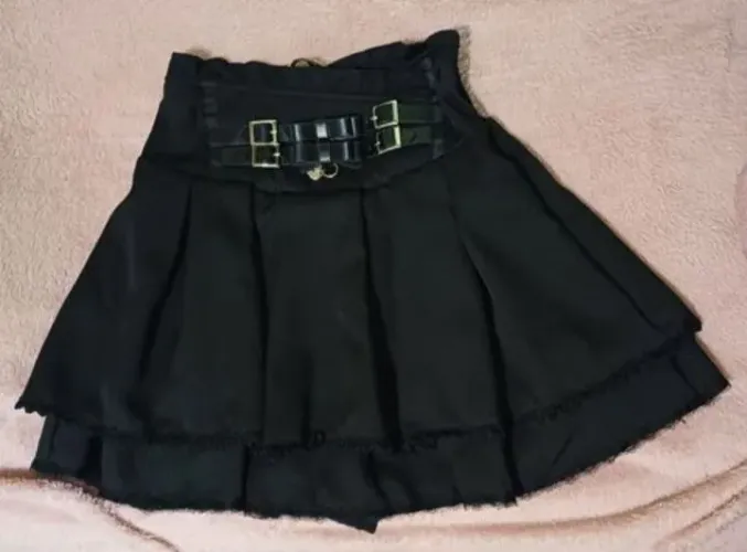 TAM G- Saia preta estilo Jirai Kei - kawaii j-fashion Lolita