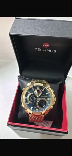 Relógio technos banhado a ouro 
