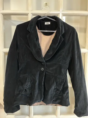 Blazer feminino de veludo preto M