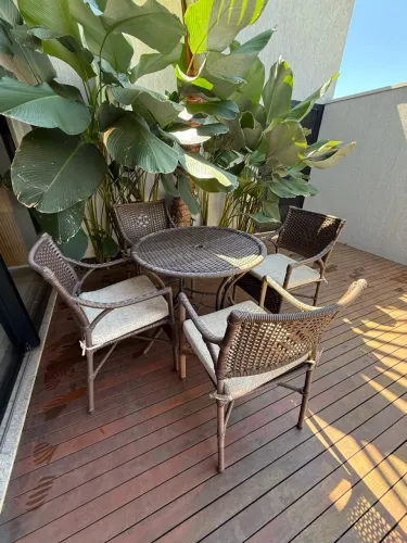 Conjunto de 9 Móveis para Área Externa em Fibra Sintética Completo