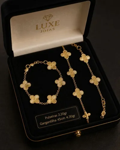 Conjunto Van Cleef em Ouro 18K 750