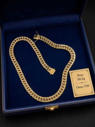 Corrente grumet em ouro 18k (750)