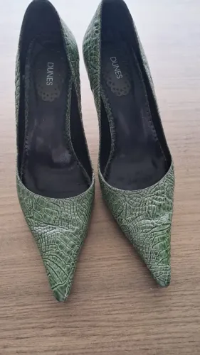 Sapato Scarpin Croco Verde